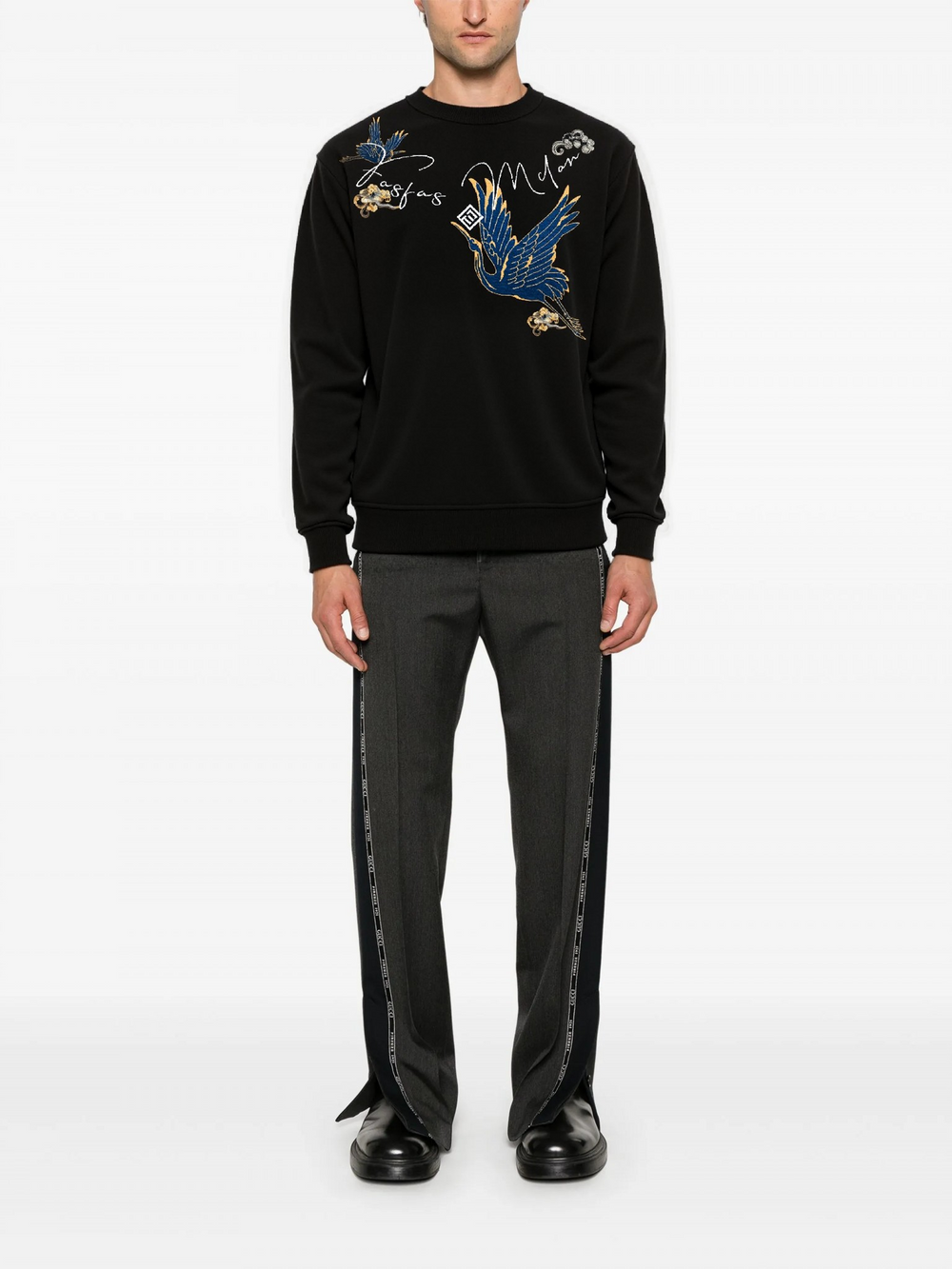 FesFas crane-print Sweatshirt | Black | Men
