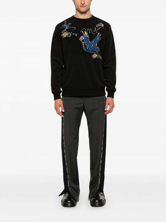 FesFas crane-print Sweatshirt | Black | Men