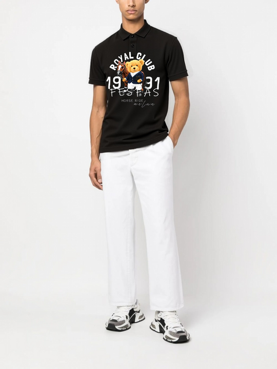 FesFas Bear-print Polo Shirt | Men | Black