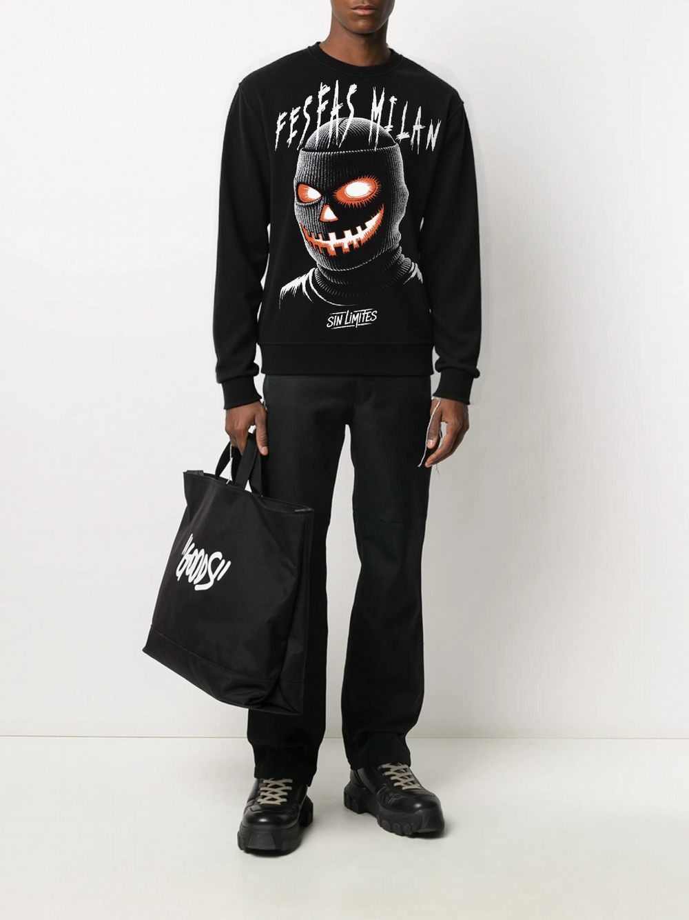FesFas mask-print Sweatshirt | Black | Men
