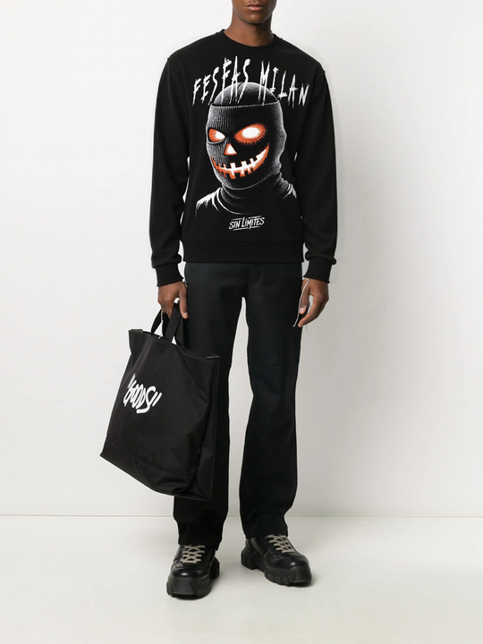 FesFas mask-print Sweatshirt | Black | Men