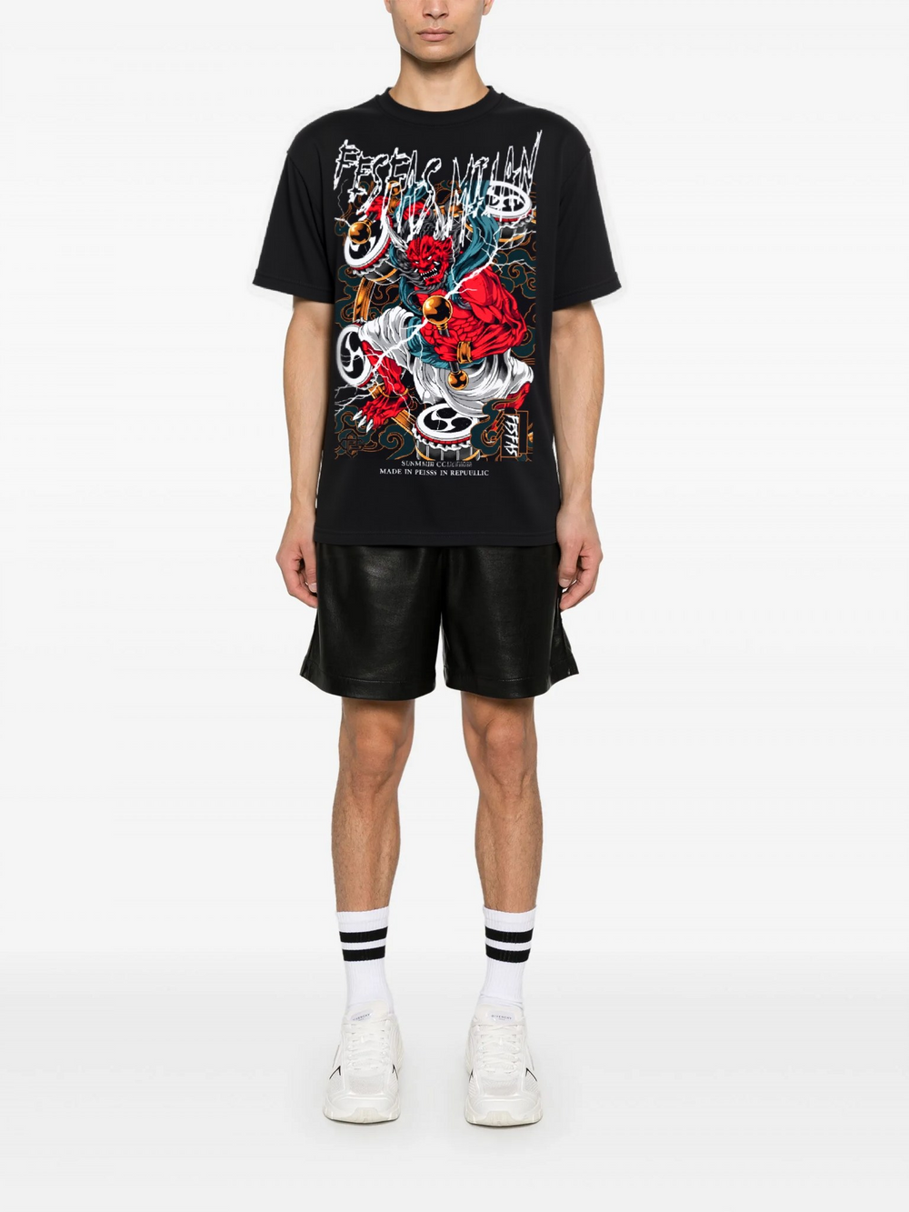 FesFas thunder god-print T-shirt | Black | Men