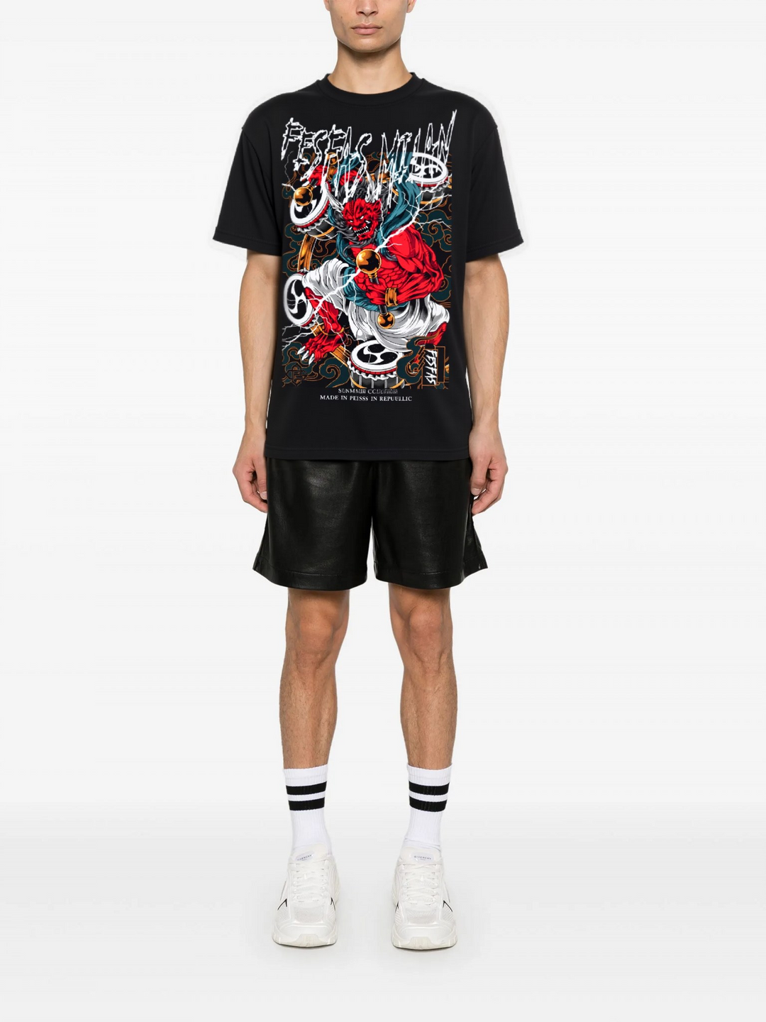 FesFas thunder god-print T-shirt | Black | Men
