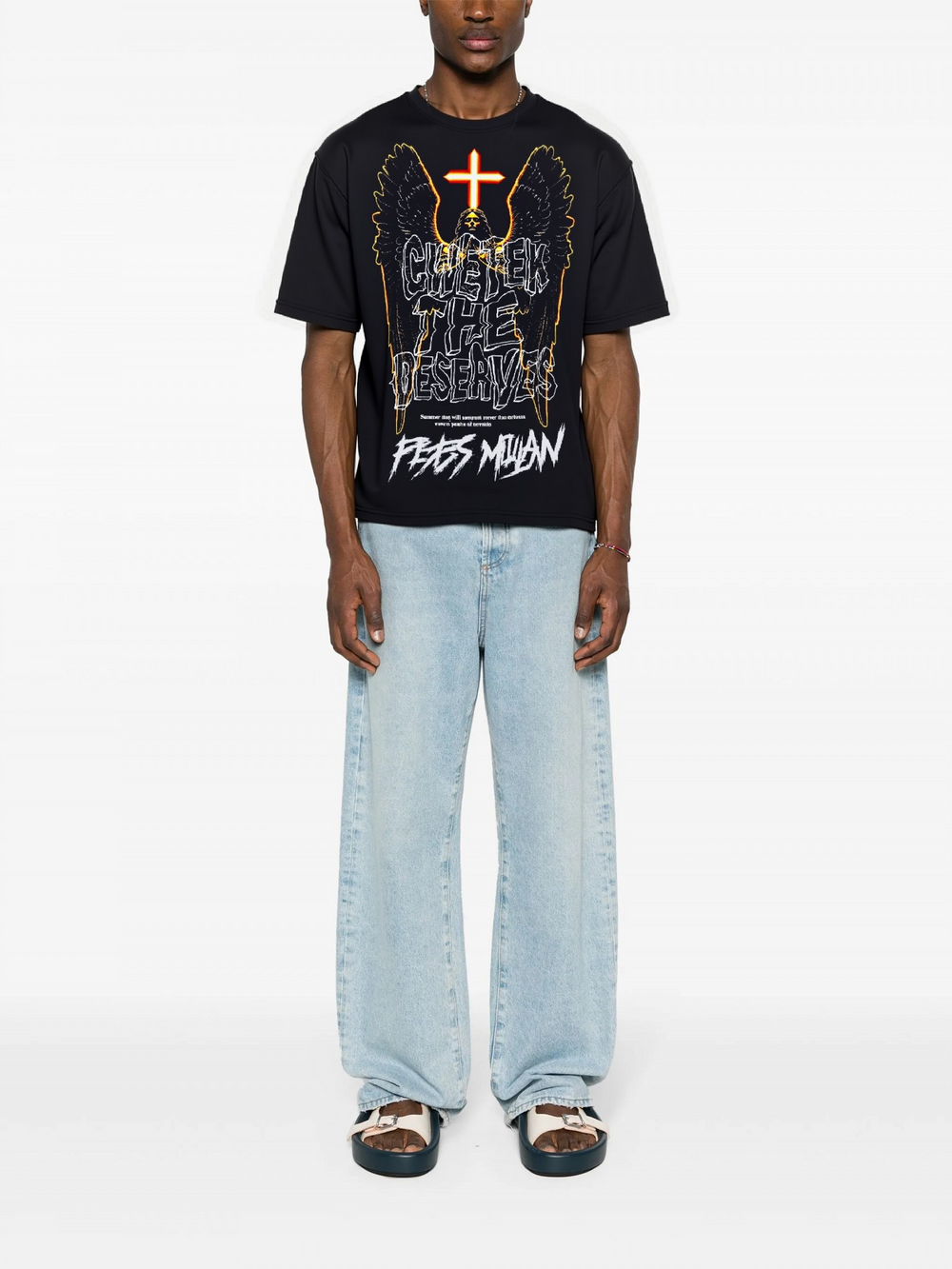 FesFas angel-print T-shirt | Black | Men