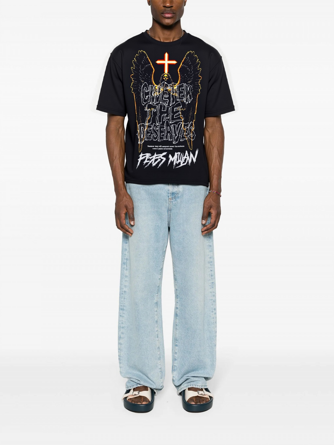 FesFas angel-print T-shirt | Black | Men
