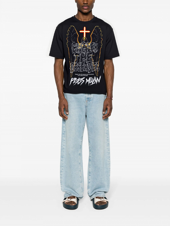 FesFas angel-print T-shirt | Black | Men