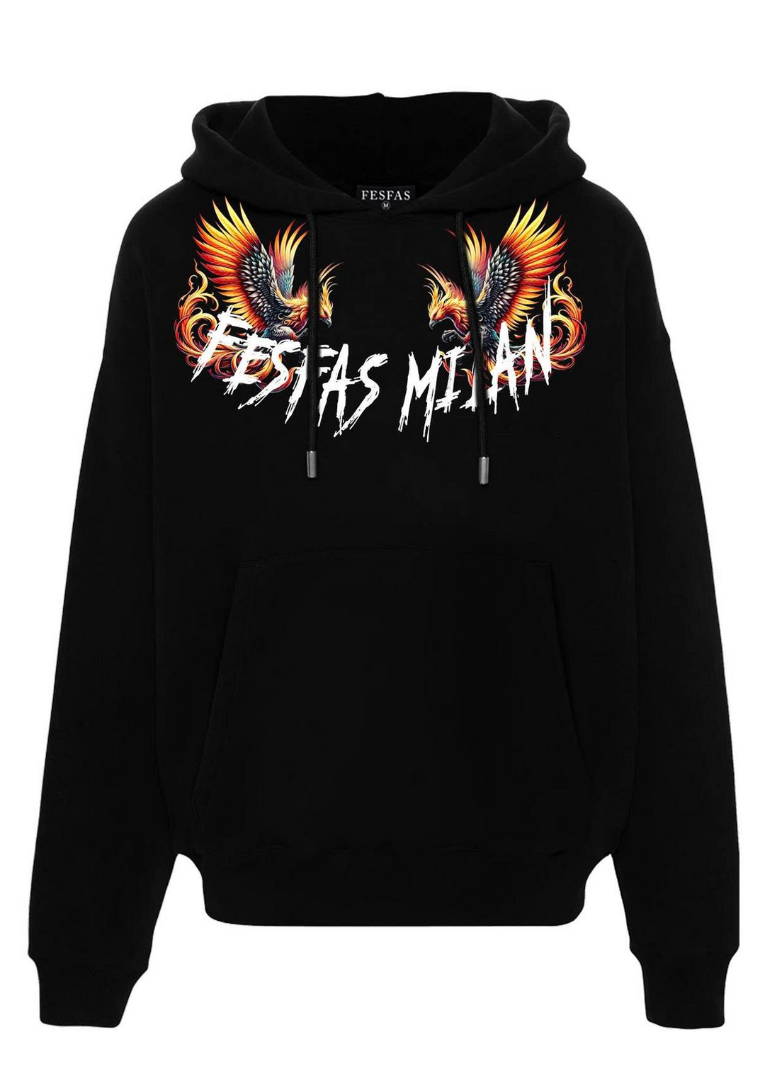 FesFas flamme phoenix-print Hoodie | Black | Men