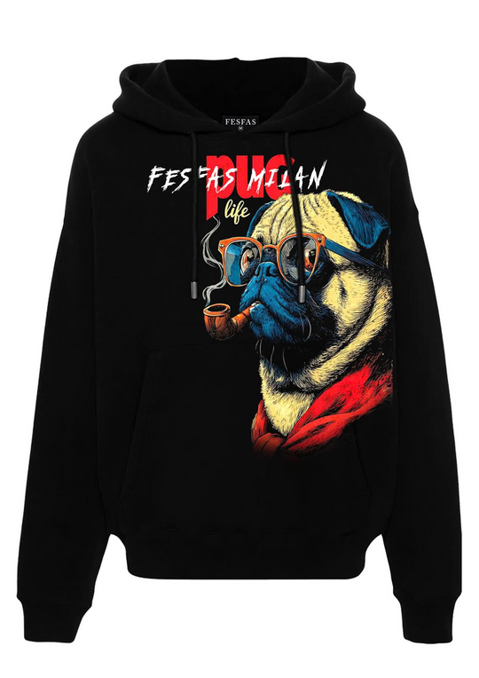 FesFas pug-print Hoodie | Black | Men