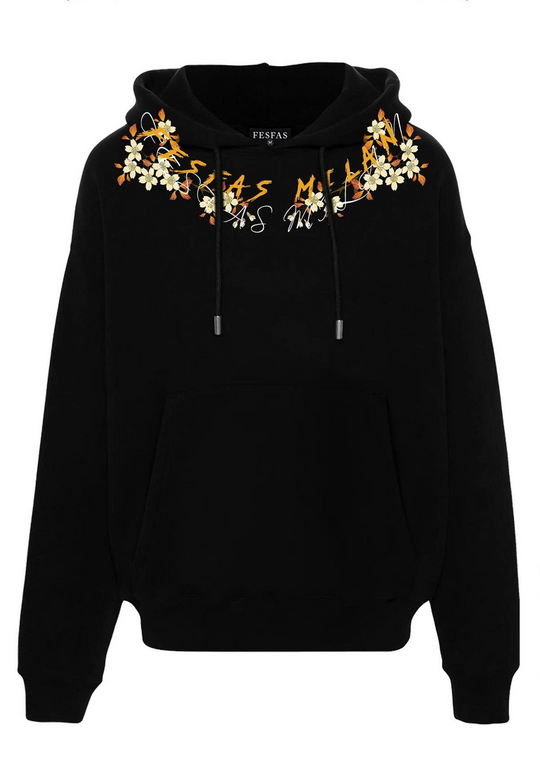 FesFas flowers-print Hoodie | Black | Men