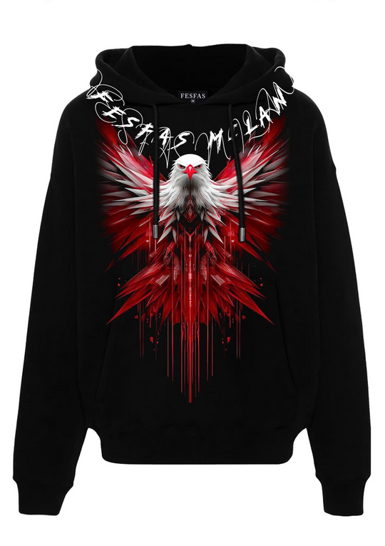 FesFas red eagle-print Hoodie | Black | Men