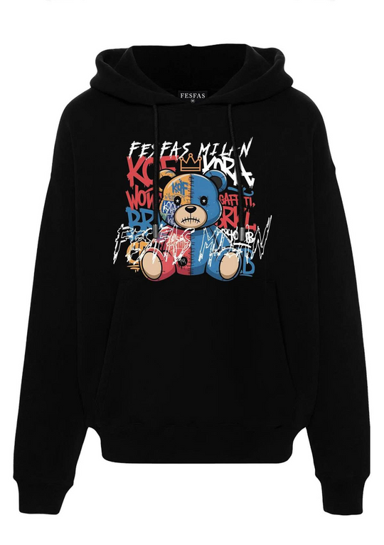FesFas bear-print Hoodie | Black | Men