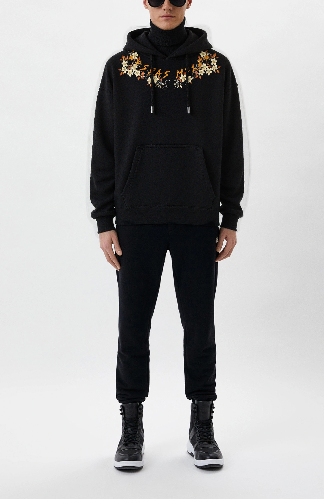 FesFas flowers-print Hoodie | Black | Men