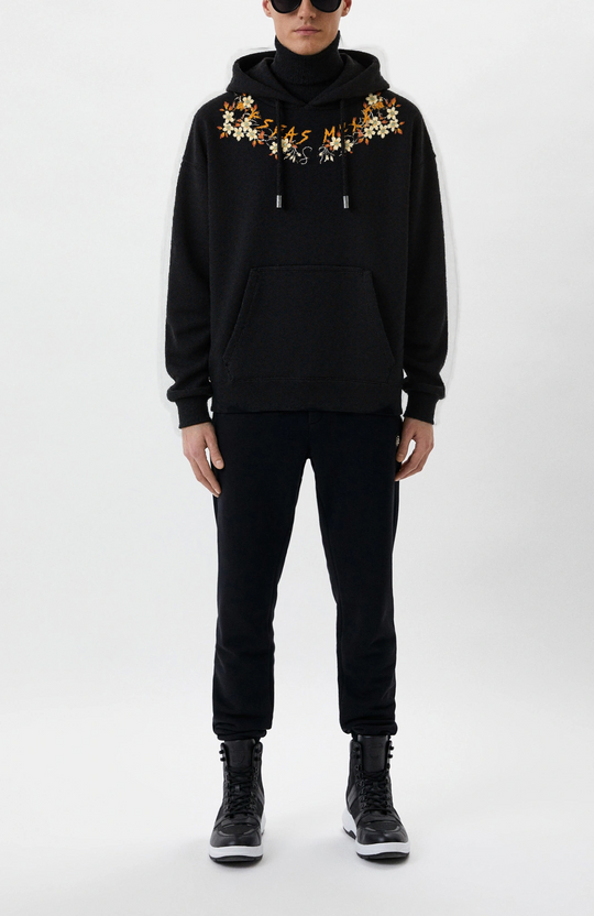 FesFas flowers-print Hoodie | Black | Men
