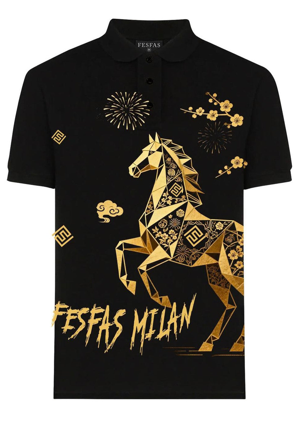 FesFas diamond horse-print Polo Shirt