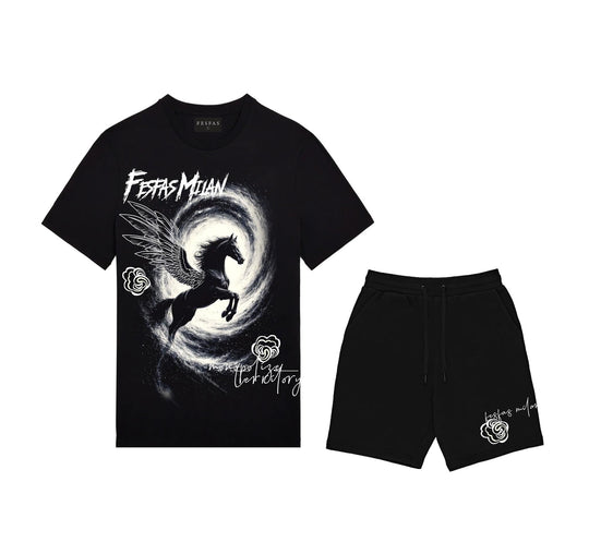 FesFas horse-print T-shirt Set | Black | Men