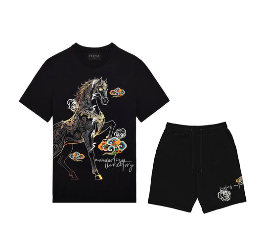 FesFas horse-print T-shirt Set | Black | Men
