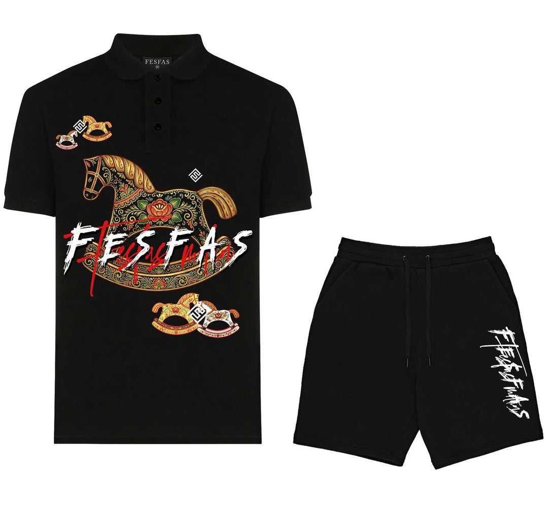 FesFas horse-print Polo Set | Men | Black