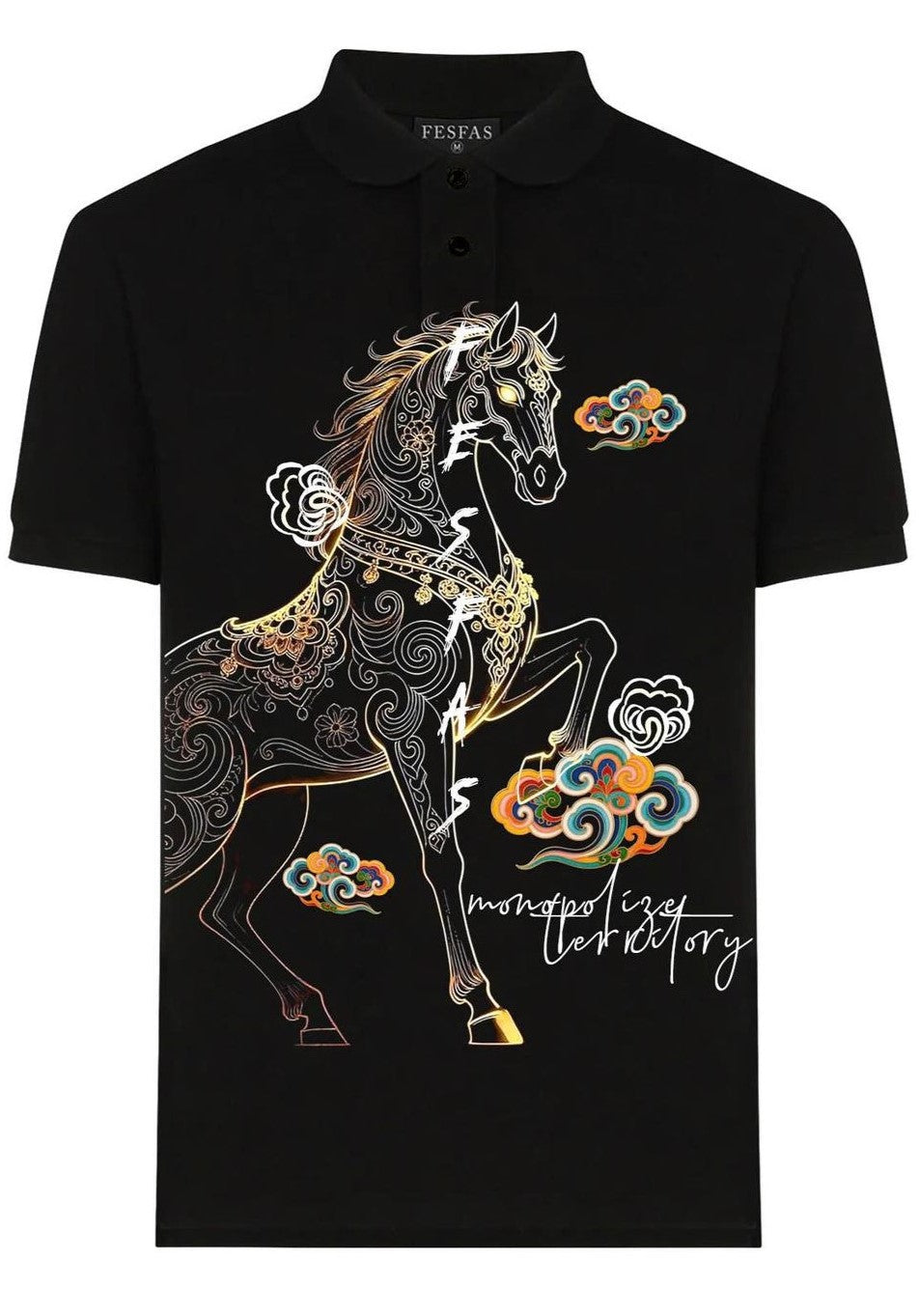 FesFas horse-print Polo Shirt | Men | Black