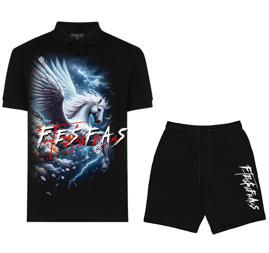 FesFas horse-print Polo Set | Men | Black