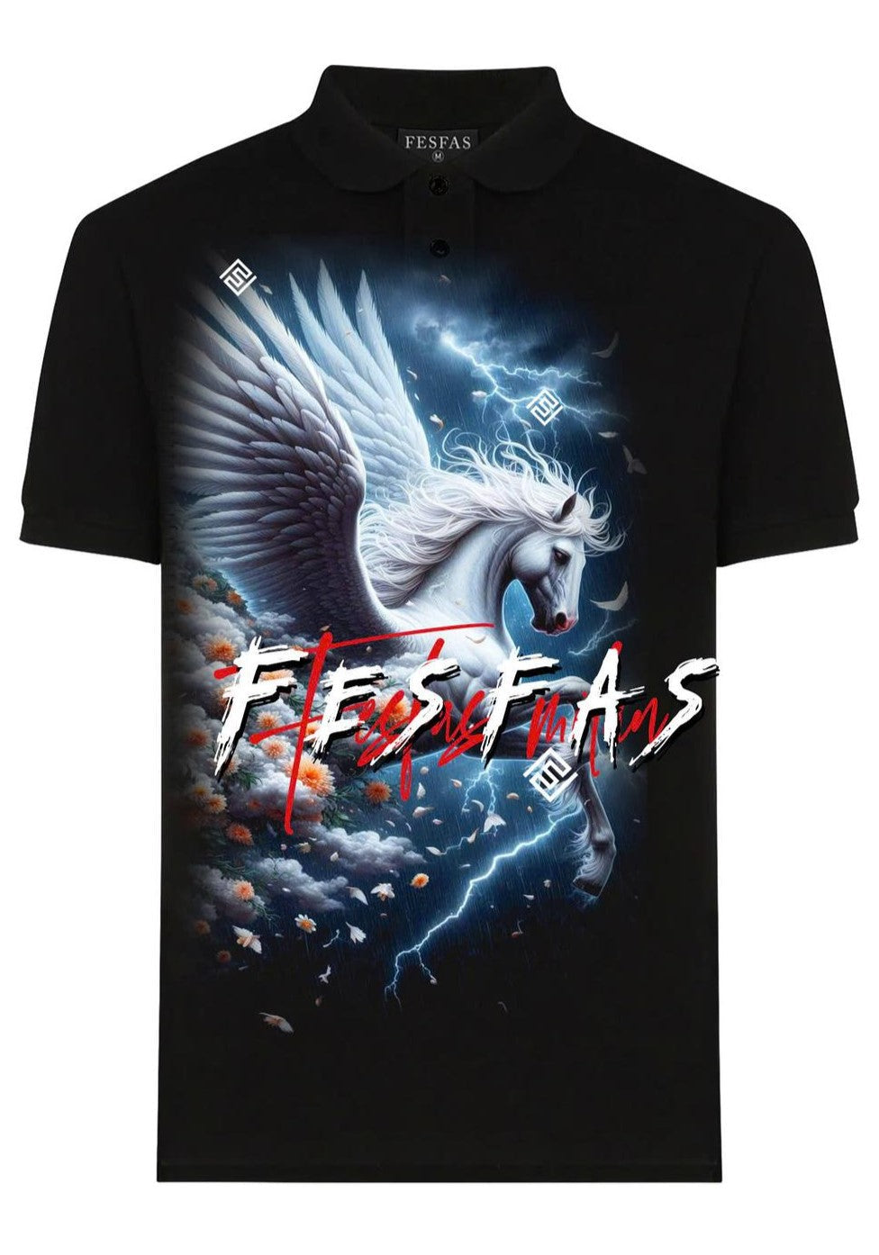 FesFas horse-print Polo Shirt | Men | Black