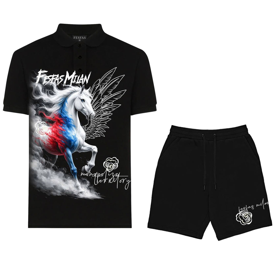 FesFas horse-print Polo Set | Men | Black