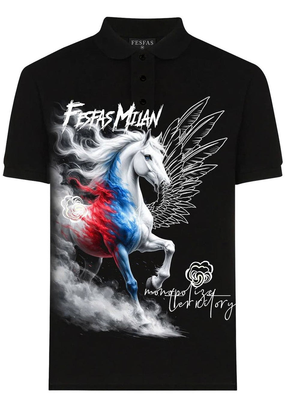 FesFas horse-print Polo Shirt | Men | Black