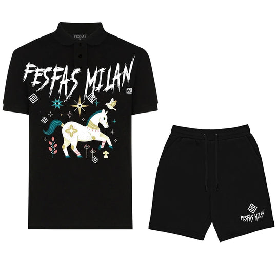 FesFas horse-print Polo Set | Men | Black