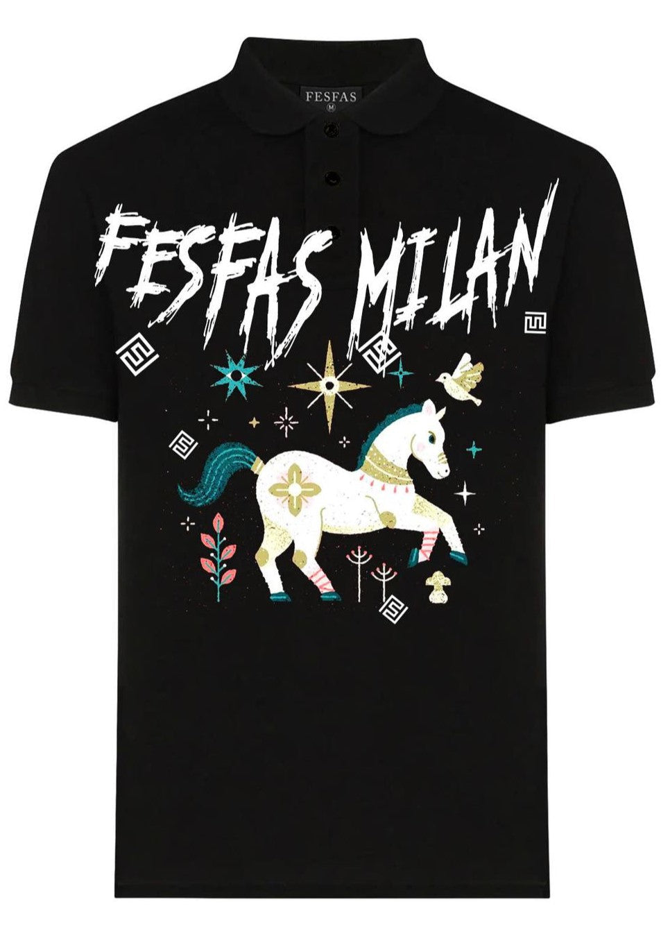 FesFas horse-print Polo Shirt | Men | Black