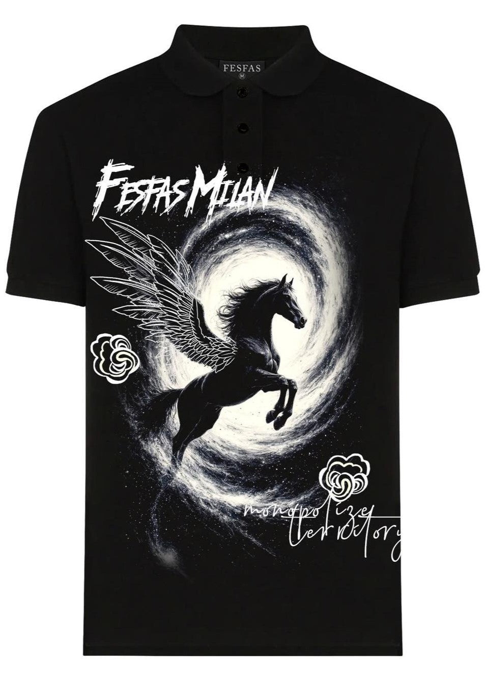 FesFas horse-print Polo Shirt | Men | Black