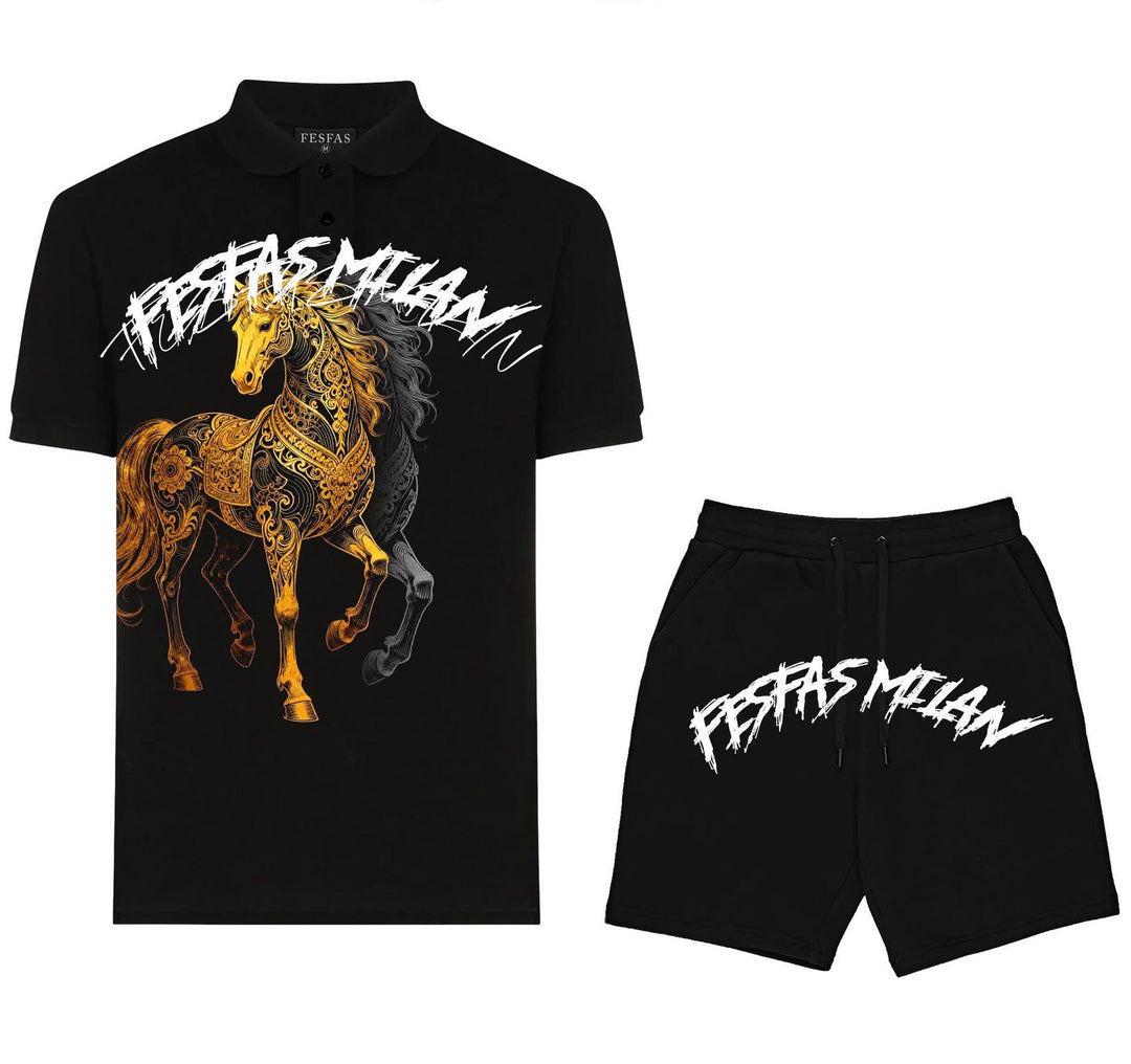 FesFas horse-print Polo Set | Men | Black