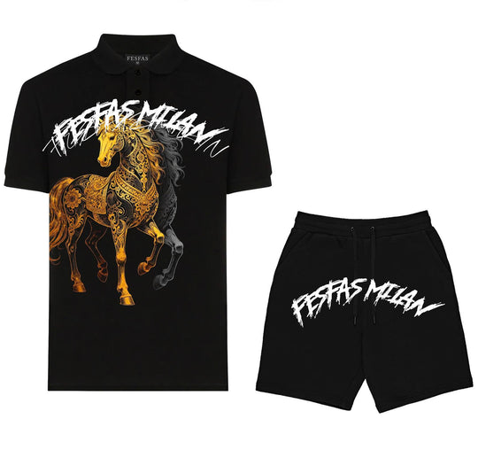 FesFas horse-print Polo Set | Men | Black