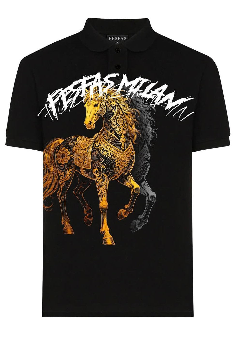 FesFas horse-print Polo Shirt | Men | Black