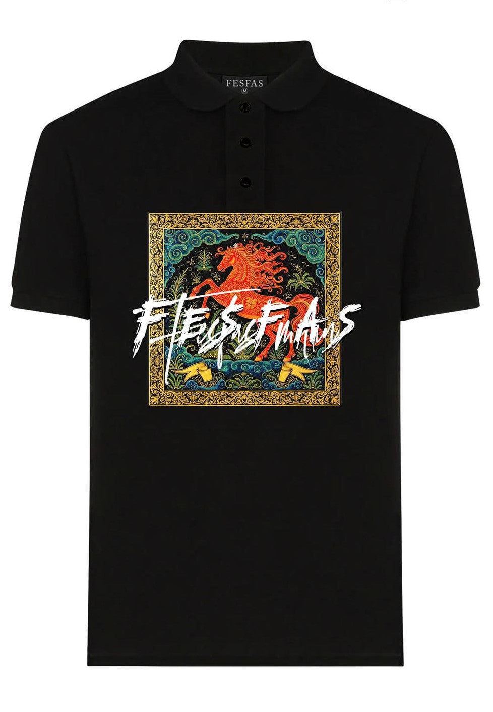 FesFas horse-print Polo Shirt | Men | Black