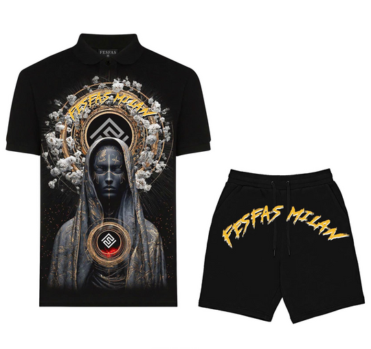 FesFas goddess-print Polo Set | Men | Black
