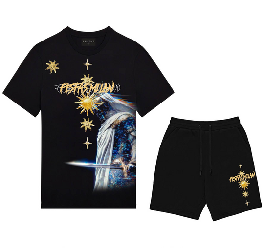 FesFas knight-print T-shirt Set | Black | Men