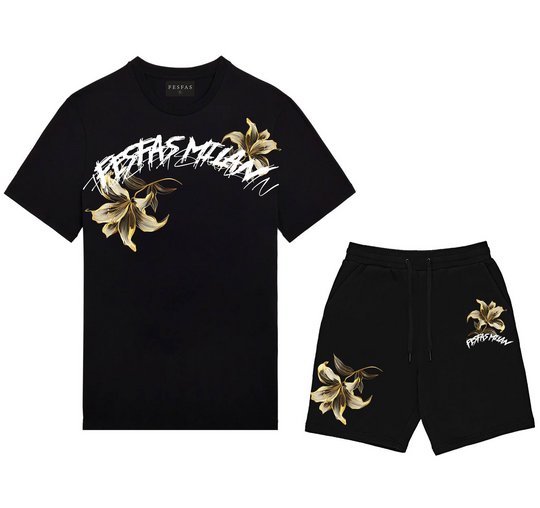 FesFas lily-print T-shirt Set | Black | Men