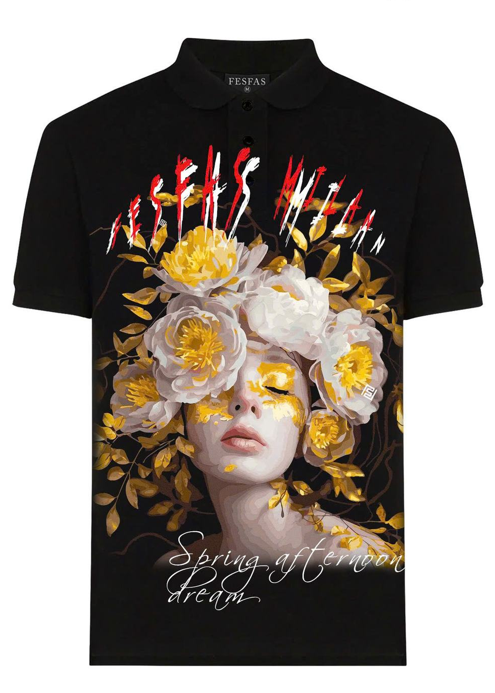 FesFas flower goddess-print Polo Shirt