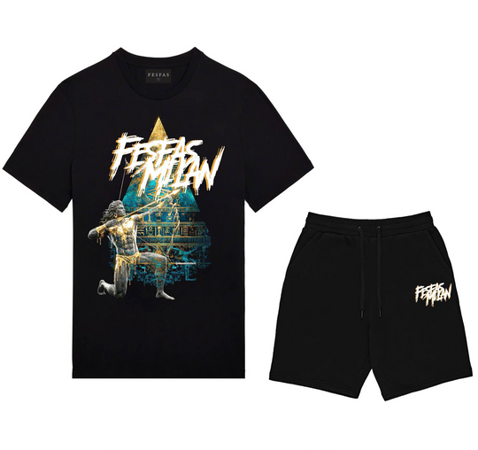 FesFas pyramid-print T-shirt Set | Black | Men