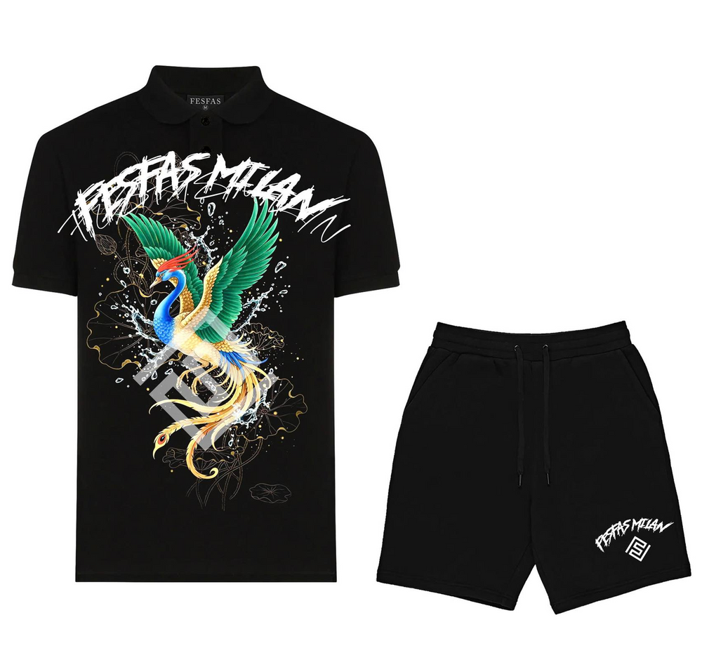 FesFas peacock-print Polo Set