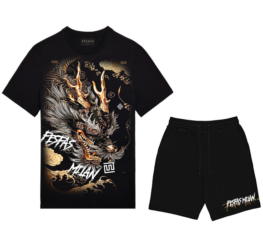 FesFas dragon-print T-shirt Set