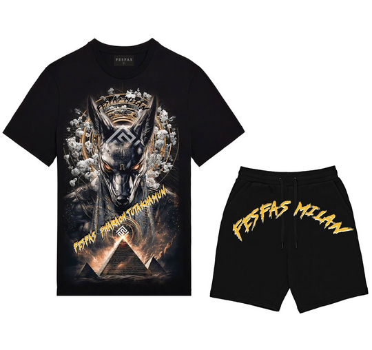 FesFas anubis-print T-shirt Set | Black | Men