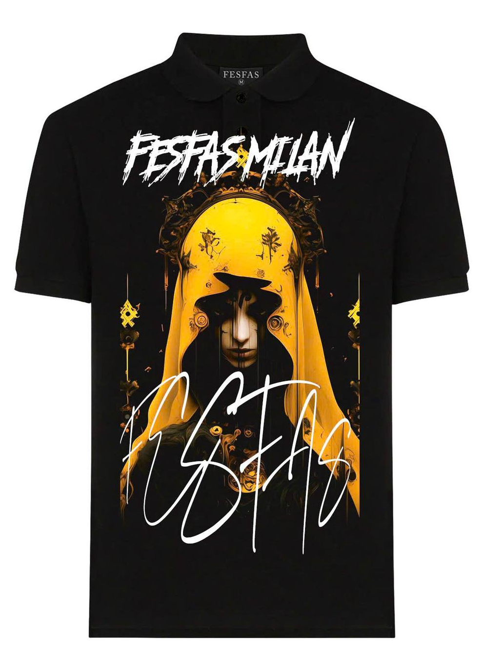 FesFas goddess-print Polo Shirt