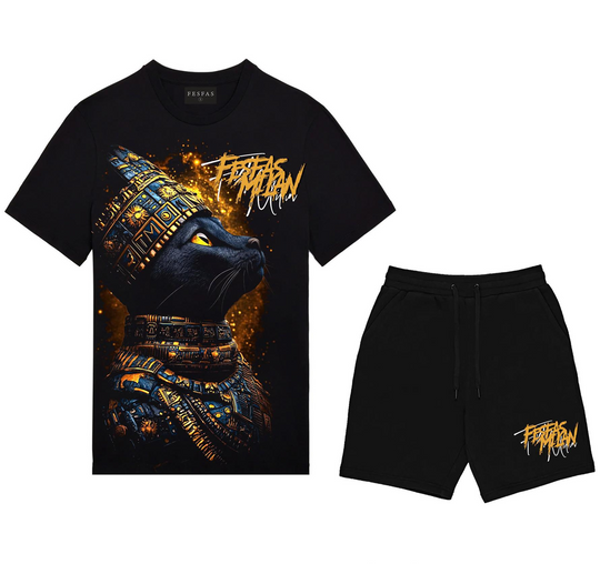 FesFas native cat-print T-shirt Set | Black | Men