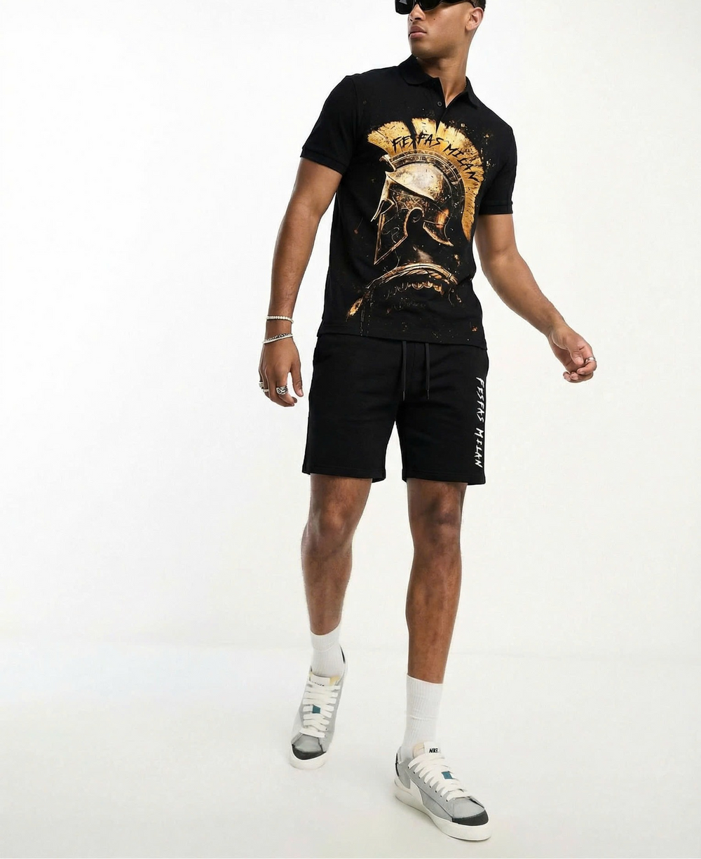FesFas sparta-print Polo Set | Men | Black