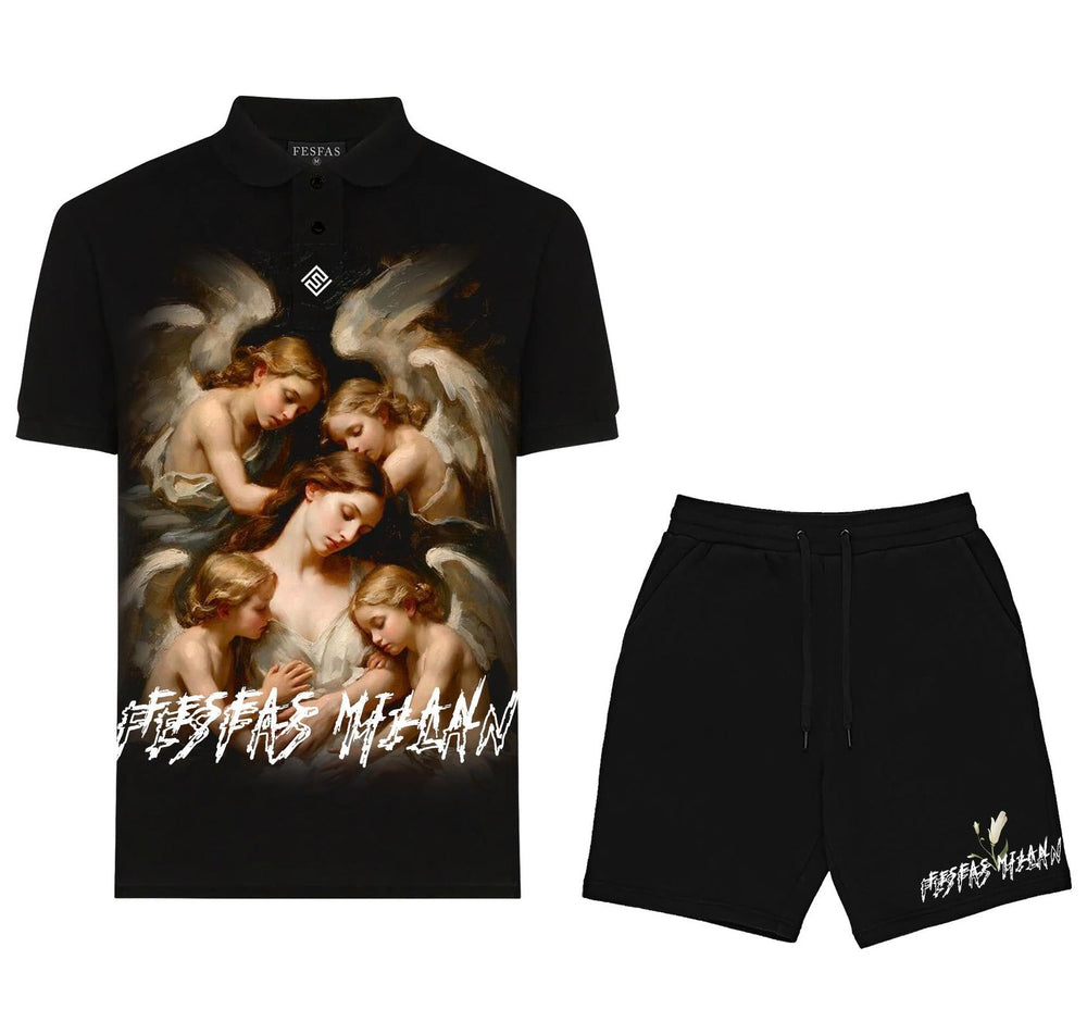 FesFas angels-print Polo Set | Men | Black