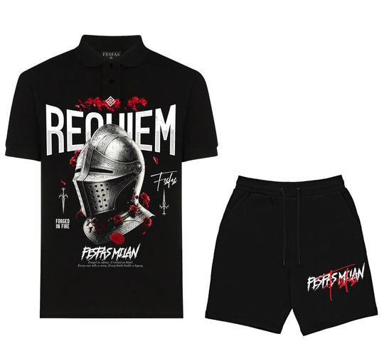 FesFas knight helmet-print Polo Set | Men | Black
