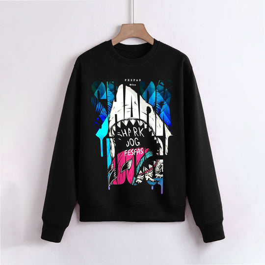 FesFas Shark-print Sweatshirt | Black | Men