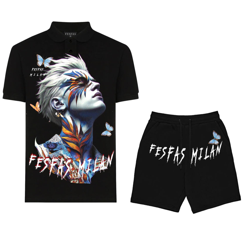FesFas butterflies-print Polo Set | Men | Black