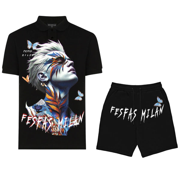 FesFas butterflies-print Polo Set | Men | Black