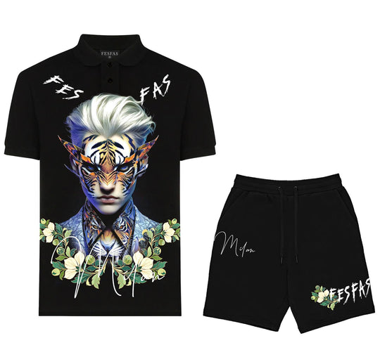 FesFas tiger spirit-print Polo Set | Men | Black